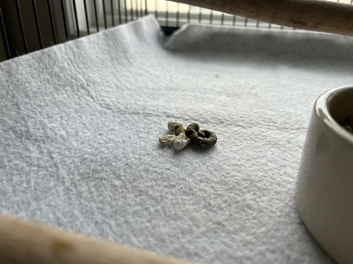 Close-up of hatchling droppings monitoring and hydration-related signs